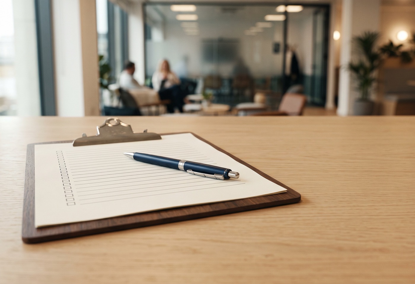 Cleaning audit checklist on a clipboard