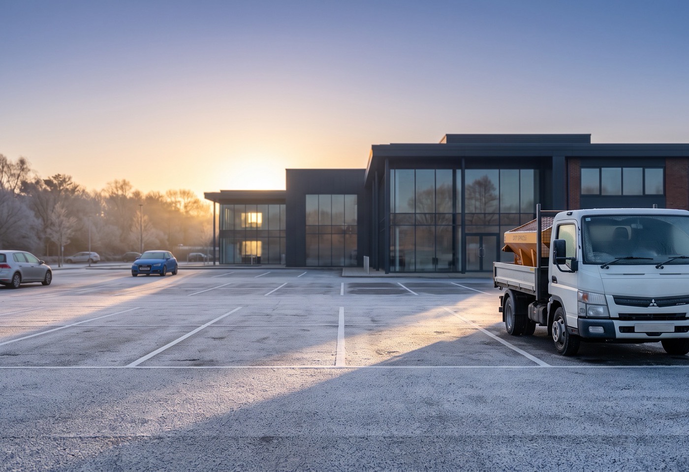 Winter gritting at a Buckinghamshire commercial car park